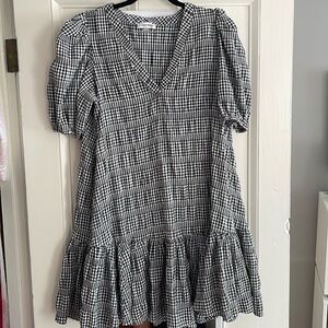 Cabin Klein black and white checkered dress